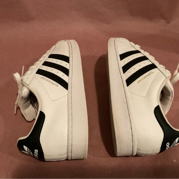 Men’s Adidas Superstar Athletic Shoes Size 9M Leather White - Picture 7 of 9
